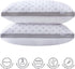 Premium Bamboo Cooling Twin Pack Plush Down-Like Pillows - Medium to High Profile (2PCS) - with Free 2 Quilted Pillow Protectors (Improved Version)