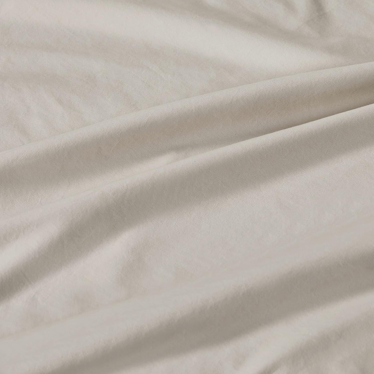 100% Vintage Washed Cotton Fitted Sheet Combo Set – 100% Natural Cotton, Ultra Soft & Breathable – Includes Fitted Sheet & Pillowcases – Machine Washable (Natural, Double)