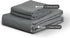 100% Vintage Washed Microfibre Fitted Sheet Set – Ultra Soft & Lightweight All-Season Fitted Sheet with 2 Pillowcases (Grey, Double Size)