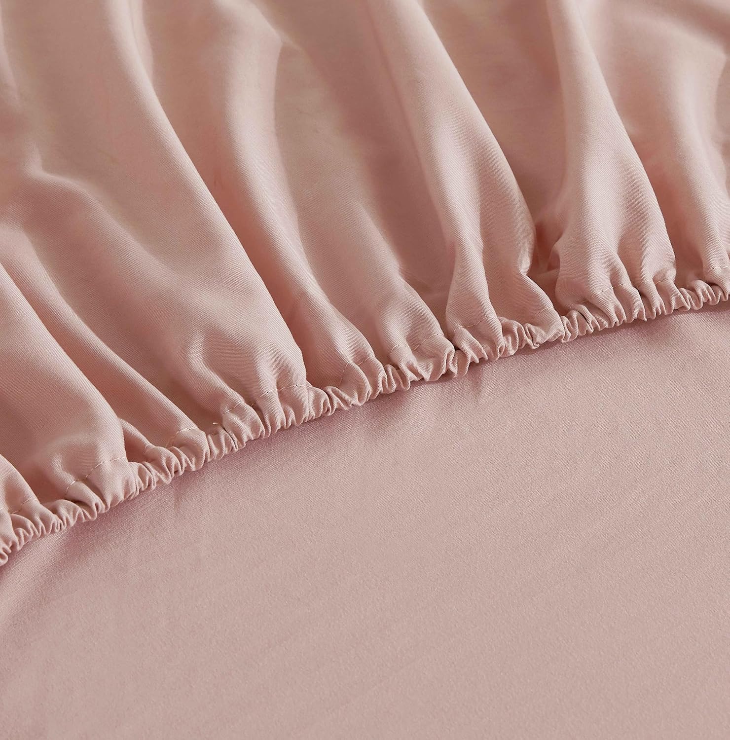 Vintage Washed Microfibre Sheet Set (Pink, Double)