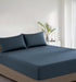 100% Vintage Washed Cotton Fitted Sheet Combo Set – 100% Natural Cotton, Ultra Soft & Breathable – Includes Fitted Sheet & Pillowcases – Machine Washable (Indigo, Queen)