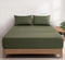 100% Vintage Washed Cotton Fitted Sheet Combo Set – 100% Natural Cotton, Ultra Soft & Breathable – Includes Fitted Sheet & Pillowcases – Machine Washable (Khaki Green, Queen)