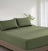 100% Vintage Washed Cotton Fitted Sheet Combo Set – 100% Natural Cotton, Ultra Soft & Breathable – Includes Fitted Sheet & Pillowcases – Machine Washable (Khaki Green, Queen)