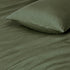 100% (3Pcs) Cotton Vintage Washed Bed Quilt Cover Set - Khaki Green - Queen Size