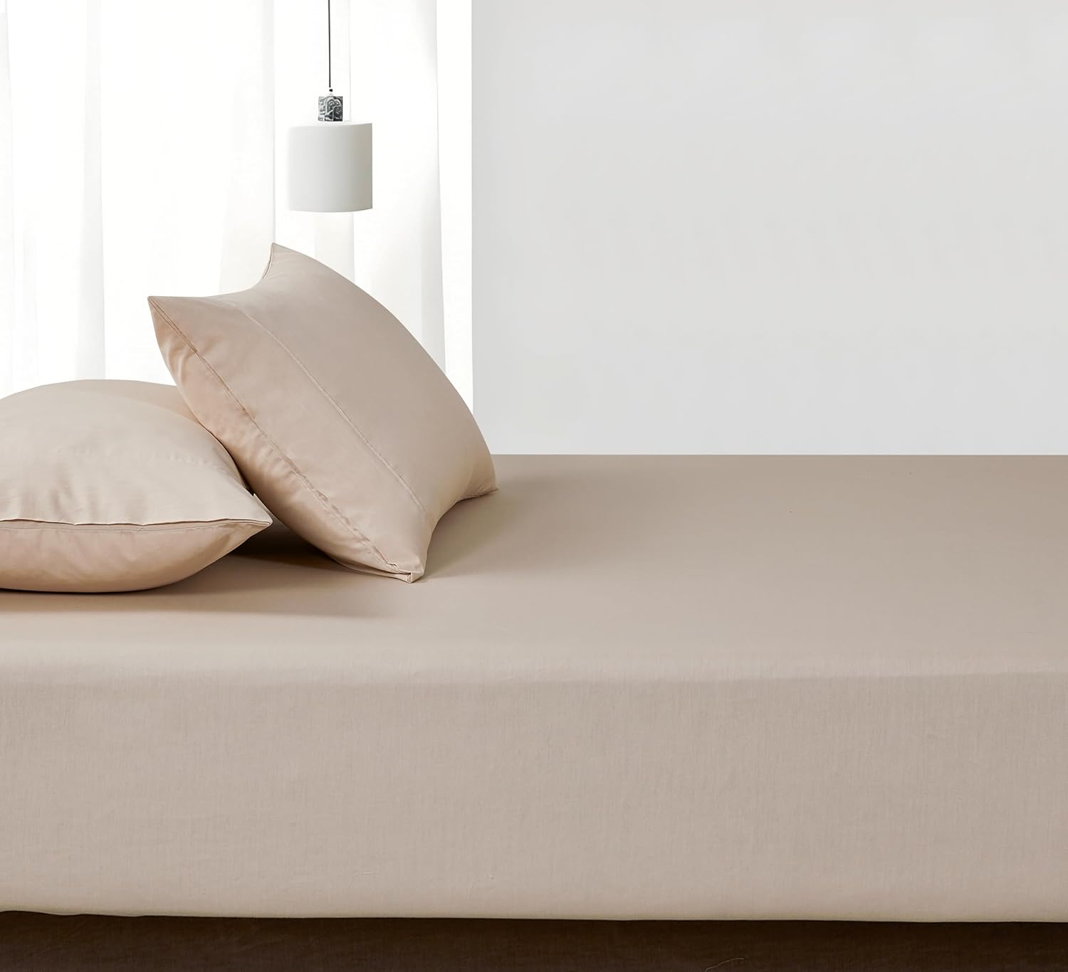 100% Vintage Washed Cotton Fitted Sheet Combo Set – 100% Natural Cotton, Ultra Soft & Breathable – Includes Fitted Sheet & Pillowcases – Machine Washable (Natural, King)