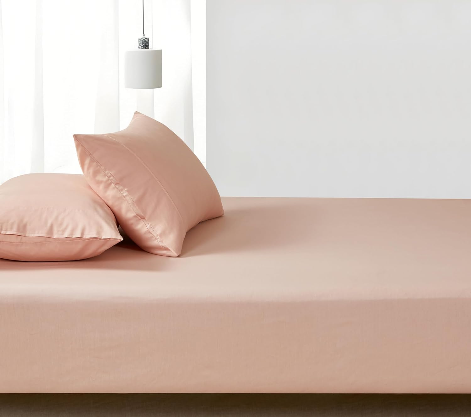 100% Vintage Washed Cotton Fitted Sheet Combo Set – 100% Natural Cotton, Ultra Soft & Breathable – Includes Fitted Sheet & Pillowcases – Machine Washable (Pink, King)