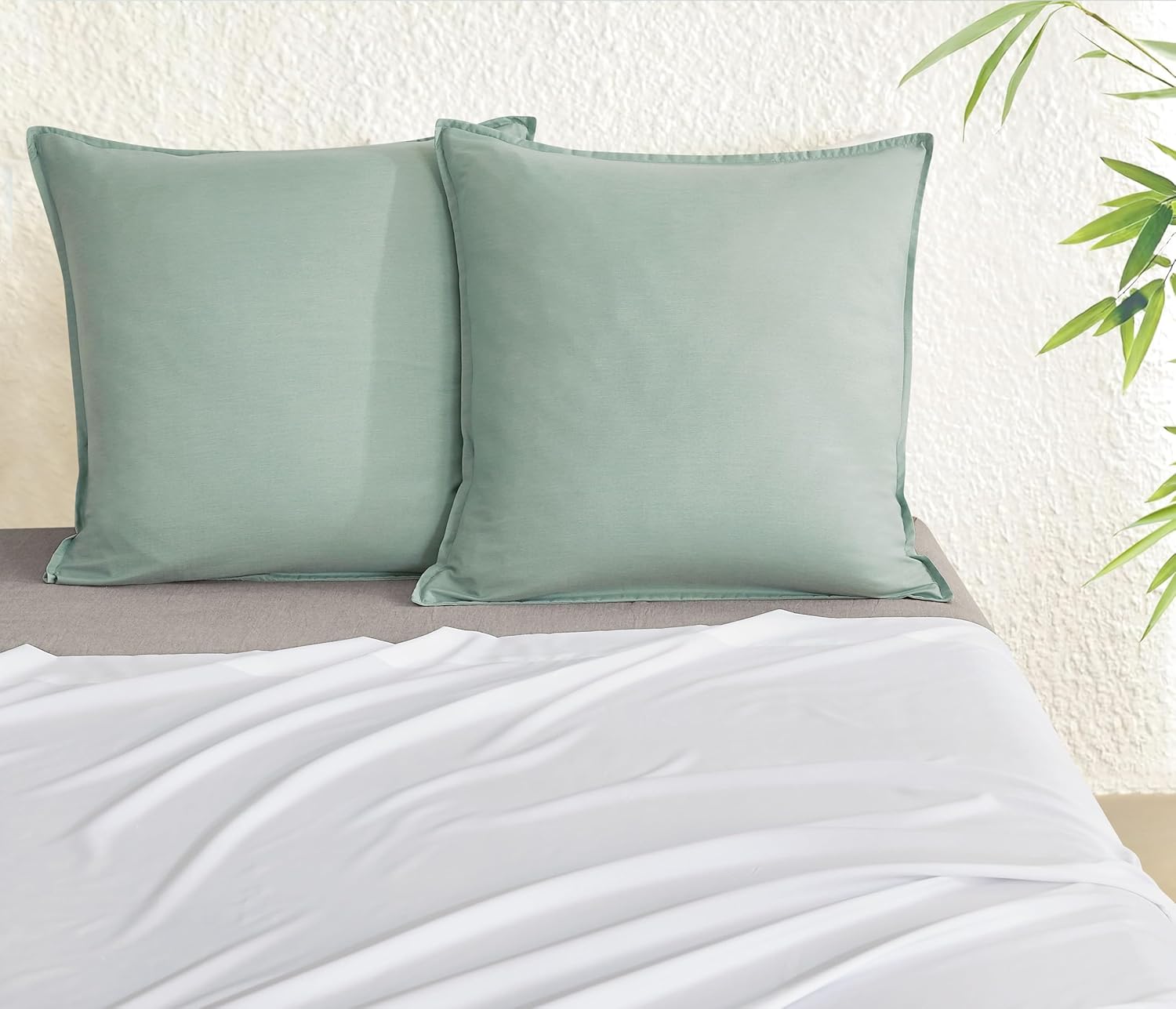 Bamboo Microfibre European Pillowcase x2 (one pair) - Sage Green