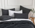 Vintage Washed Microfibre European Pillowcases - Set of 2 Luxurious European Pillow Covers - Black