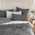 Vintage Washed Microfibre European Pillowcases - Set of 2 Luxurious European Pillow Covers - Grey