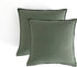 Vintage Washed Microfibre European Pillowcases - Set of 2 Luxurious European Pillow Covers - Khaki Green