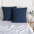 Vintage Washed Microfibre European Pillowcases - Set of 2 Luxurious European Pillow Covers - Navy