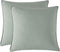 Twin Pack Vintage Washed Microfibre European Pillowcase (Sage, Square)