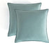 Vintage Washed Microfibre European Pillowcases - Set of 2 Luxurious European Pillow Covers - Seafoam