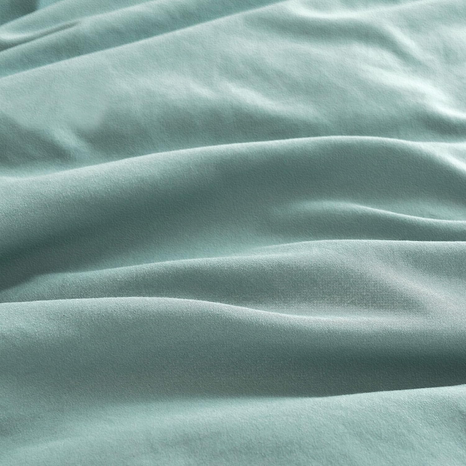 Vintage Washed Microfibre European Pillowcases - Set of 2 Luxurious European Pillow Covers - Seafoam