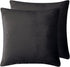 Teddy Sherpa Twin-Pack European Pillowcases - Soft Reversible Velvet & Sherpa Cushion Covers - Machine Washable with Zipper Closure -  65x65cm - Charcoal