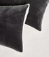 Teddy Sherpa Twin-Pack European Pillowcases - Soft Reversible Velvet & Sherpa Cushion Covers - Machine Washable with Zipper Closure -  65x65cm - Charcoal