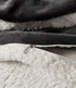 Teddy Sherpa Twin-Pack European Pillowcases - Soft Reversible Velvet & Sherpa Cushion Covers - Machine Washable with Zipper Closure -  65x65cm - Charcoal