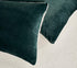 Teddy Sherpa Twin-Pack European Pillowcases - Soft Reversible Velvet & Sherpa Cushion Covers - Machine Washable with Zipper Closure -  65x65cm - Emerald Green
