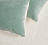 Teddy Sherpa Twin-Pack European Pillowcases - Soft Reversible Velvet & Sherpa Cushion Covers - Machine Washable with Zipper Closure -  65x65cm - Sage Green