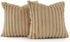 Faux Fur Cushion Covers - Chunky Embossed Flannel with Hidden Zipper - Natural, 45cm x 45cm (Pack of 2)