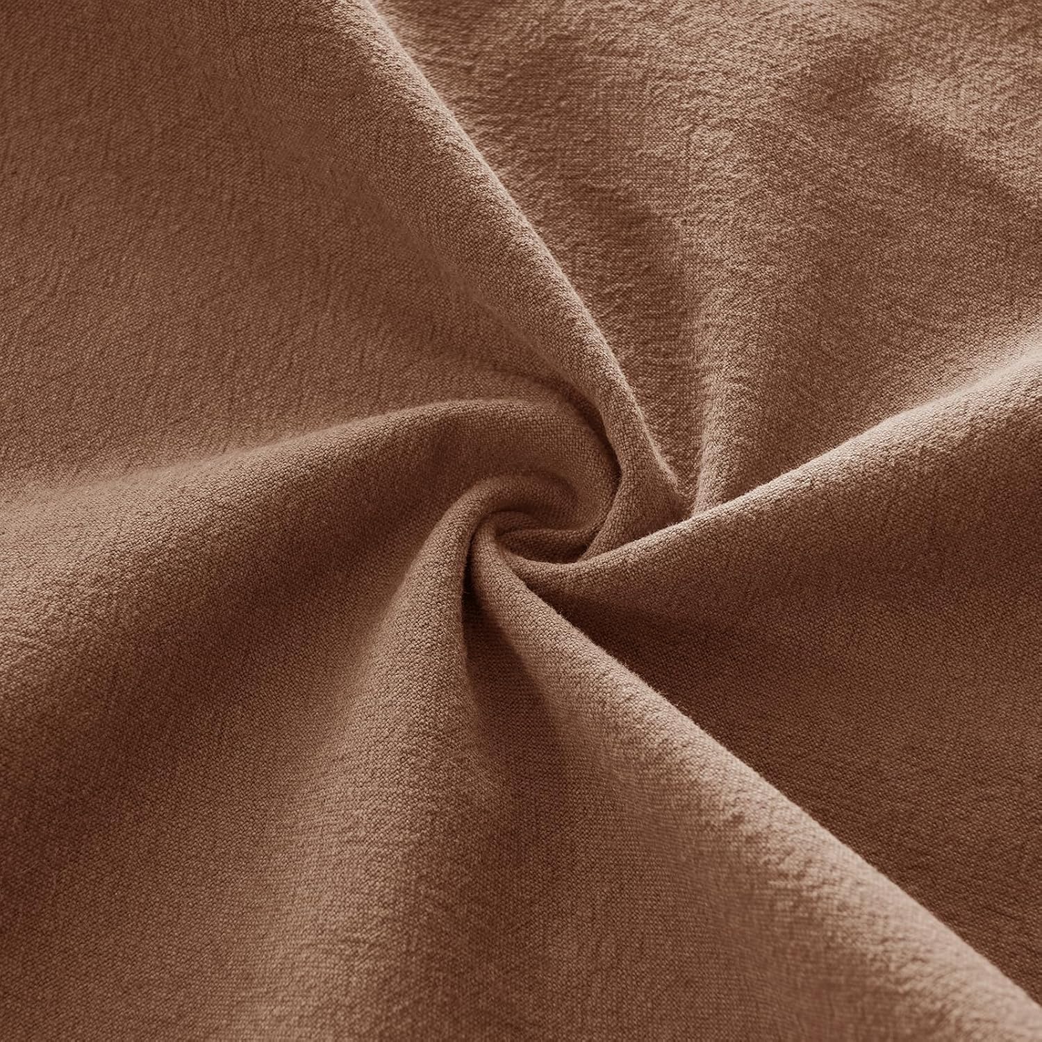 Linen Cushion Covers - 30% Linen 70% Cotton Blend, Soft & Breathable with Hidden Zipper Design - Cocoa Brown, 45cm x 45cm (Twin Pack)