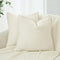Linen Cushion Covers - 30% Linen 70% Cotton Blend, Soft & Breathable with Hidden Zipper Design - Linen, 45cm x 45cm (Twin Pack)