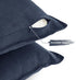 Linen Cushion Covers - 30% Linen 70% Cotton Blend, Soft & Breathable with Hidden Zipper Design - Navy Blue, 45cm x 45cm (Twin Pack)