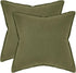 Linen Cushion Covers - 30% Linen 70% Cotton Blend, Soft & Breathable with Hidden Zipper Design - Olive Green, 45cm x 45cm (Twin Pack)