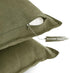 Linen Cushion Covers - 30% Linen 70% Cotton Blend, Soft & Breathable with Hidden Zipper Design - Olive Green, 45cm x 45cm (Twin Pack)