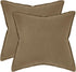Linen Cushion Covers - 30% Linen 70% Cotton Blend, Soft & Breathable with Hidden Zipper Design - Tan, 45cm x 45cm (Twin Pack)