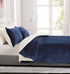 2-in-1 Teddy Sherpa Quilt Cover Set (Navy Blue, Super King)