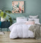 100% Jersey Cotton Quilt Cover Set - White - Super King