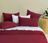 Twin Pack Vintage Washed Microfibre Standard Pillowcase (Burgundy, Standard)