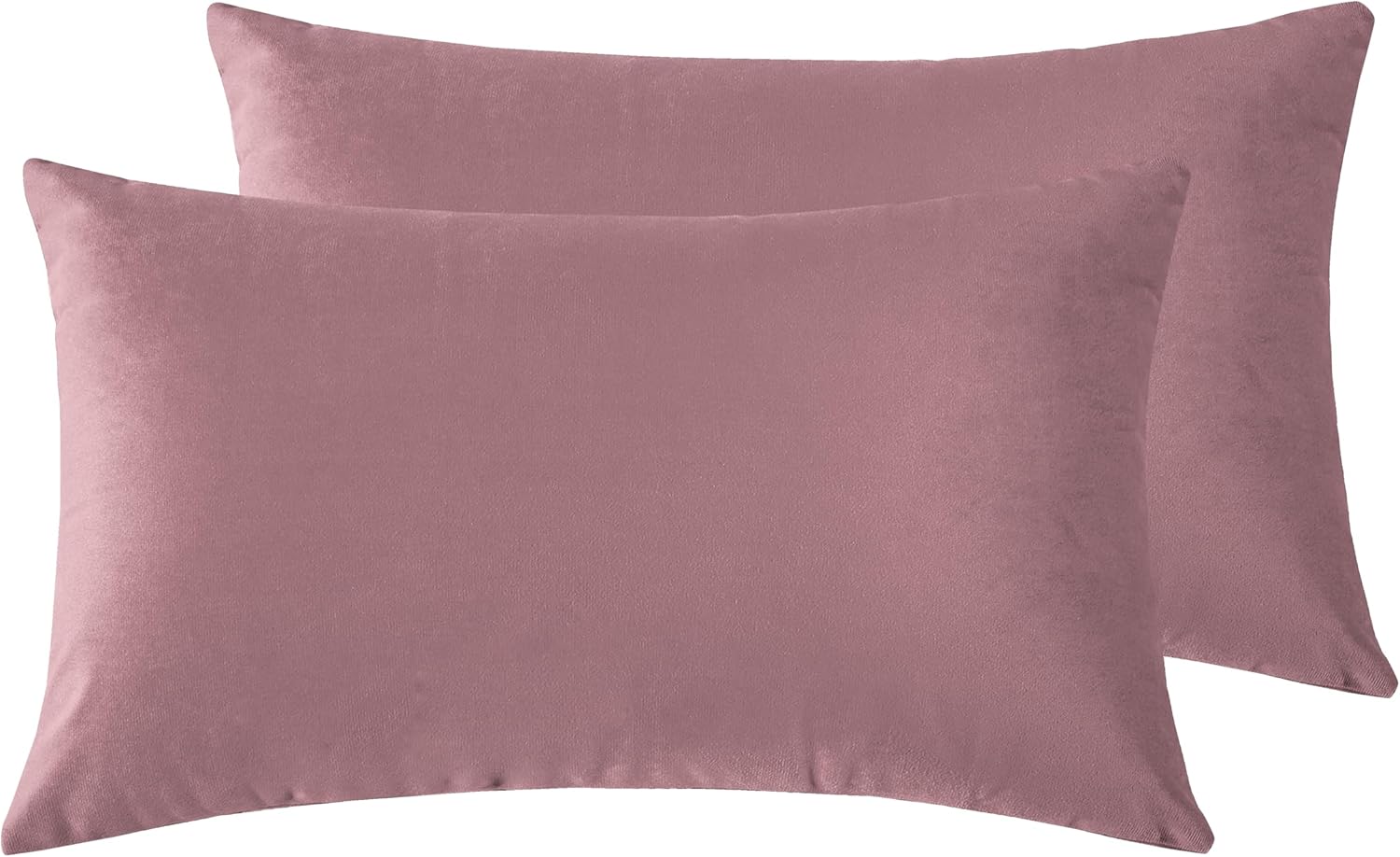 Twin-Pack Velvet Cushion Covers - Soft Microfibre Cushion Covers with Hidden Zipper (Blush, 30cm*50cm)