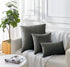 Twin-Pack Velvet Cushion Covers - Soft Microfibre Cushion Covers with Hidden Zipper (Dark Grey, 65cm*65cm)