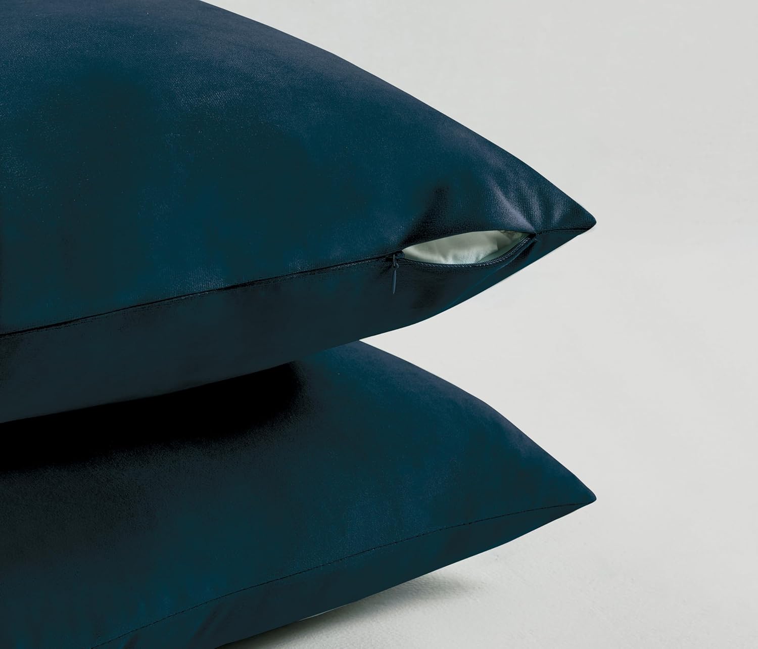 Twin-Pack Velvet Cushion Covers - Soft Microfibre Cushion Covers with Hidden Zipper (Dark Teal, 30cm*50cm)