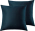 Twin-Pack Velvet Cushion Covers - Soft Microfibre Cushion Covers with Hidden Zipper (Dark Teal, 65cm*65cm)