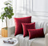 Twin-Pack Velvet Cushion Covers - Soft Microfibre Cushion Covers with Hidden Zipper (Red, 45cm*45cm)