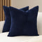 Corduroy Cushion Covers - Soft Velvet Fabric with Windmill-Inspired Pattern and Hidden Zipper Design - Navy Blue, 45cm x 45cm (Twin Pack)