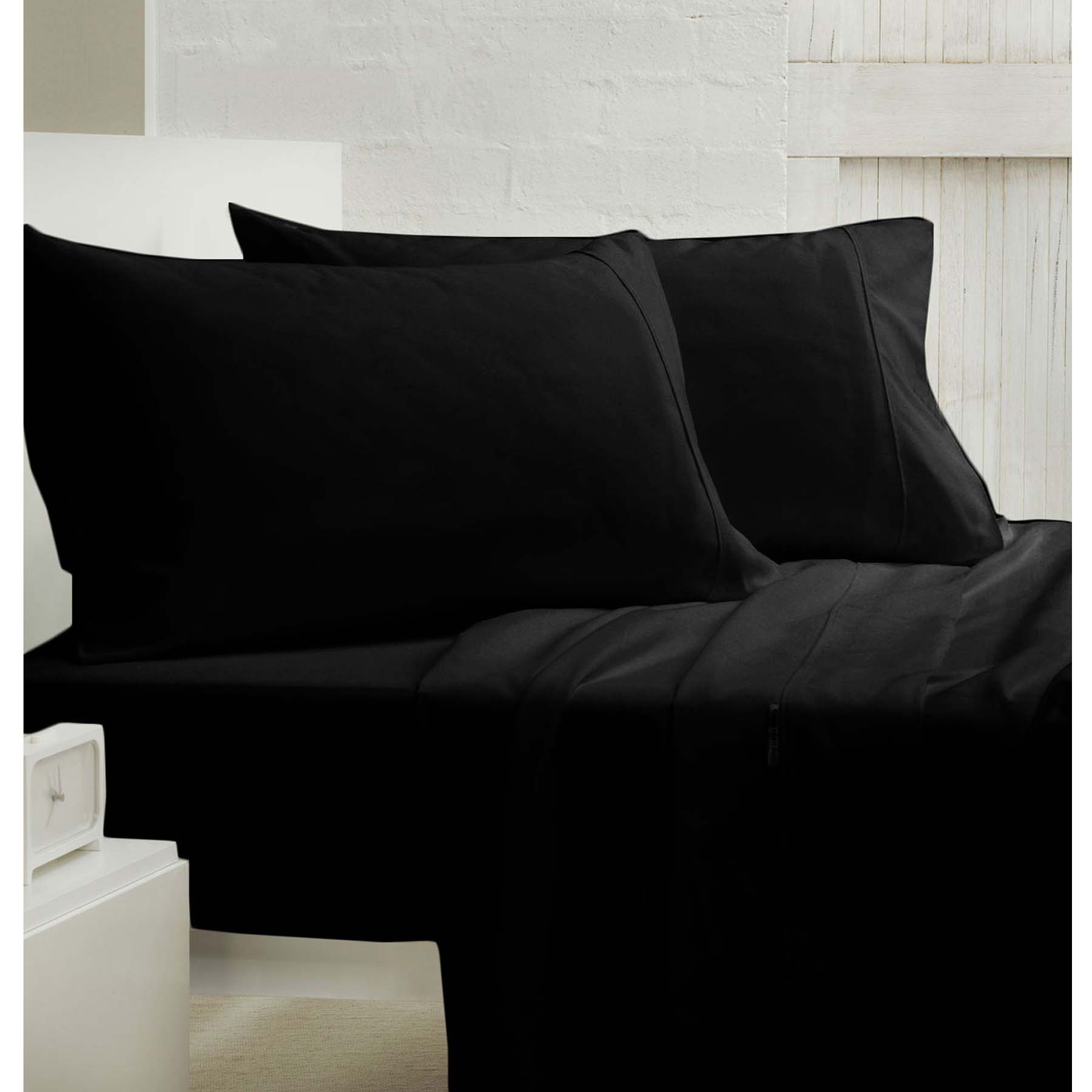 250tc Polyester Cotton Sheet Set Black King