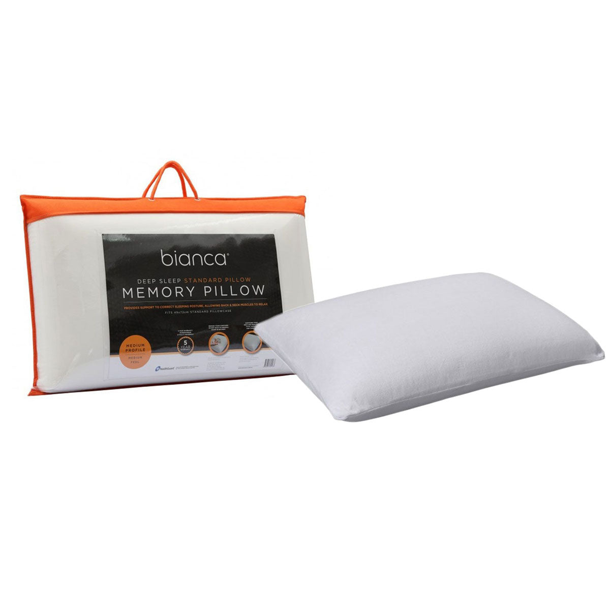 Bianca Memory Foam Standard Profile Pillow