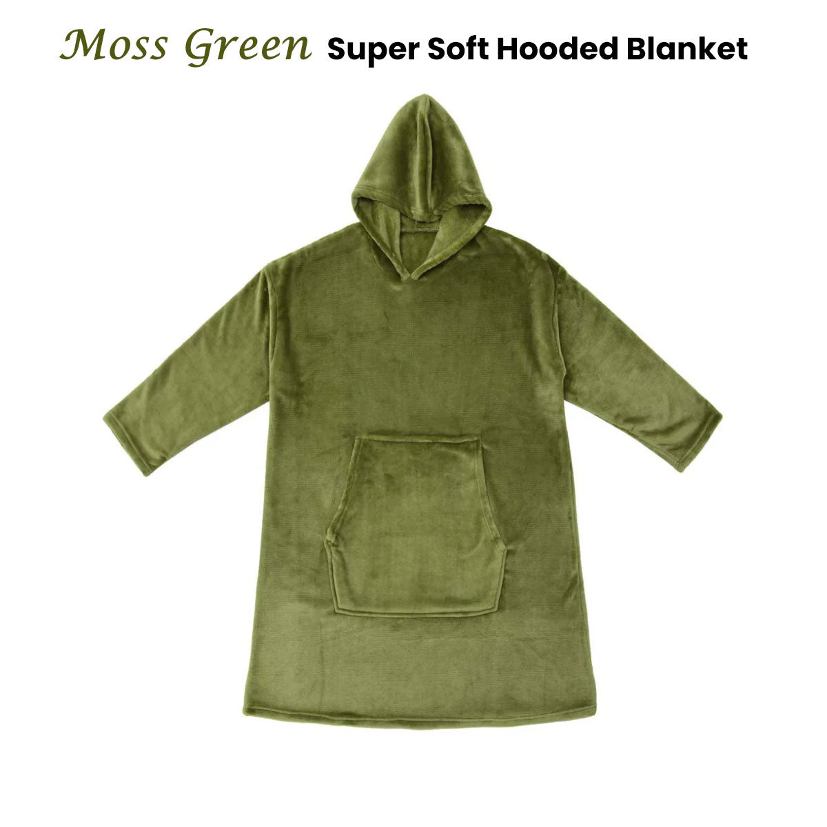 Accessorize Moss Green Super Soft Hooded Blanket Small/Medium