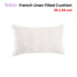 Vintage Design Homewares White French Linen Filled Cushion Oblong - 35cm x 55cm