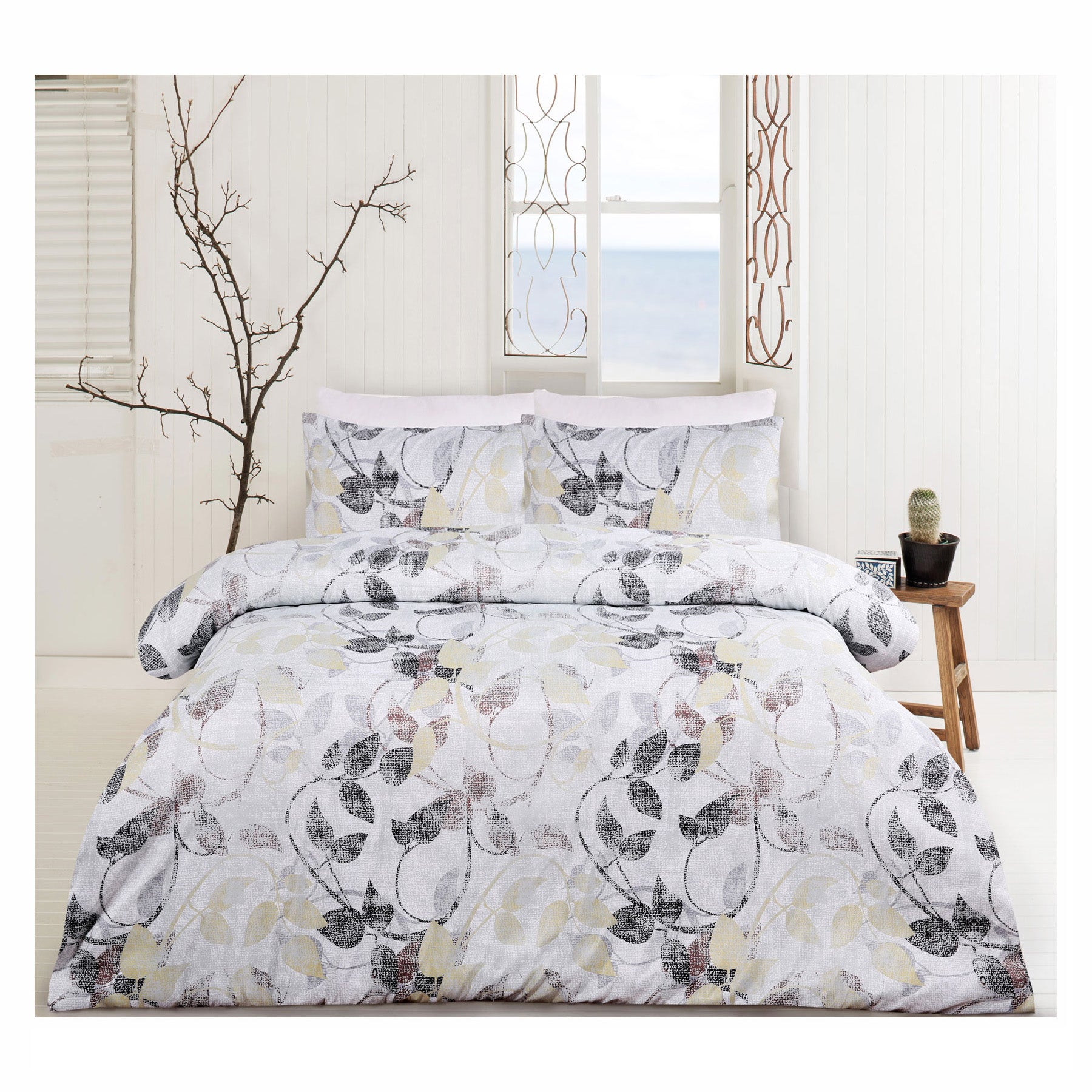 Leaf Moss Quilt Cover Set Double