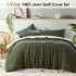 100% Linen Olive Quilt Cover Set Queen