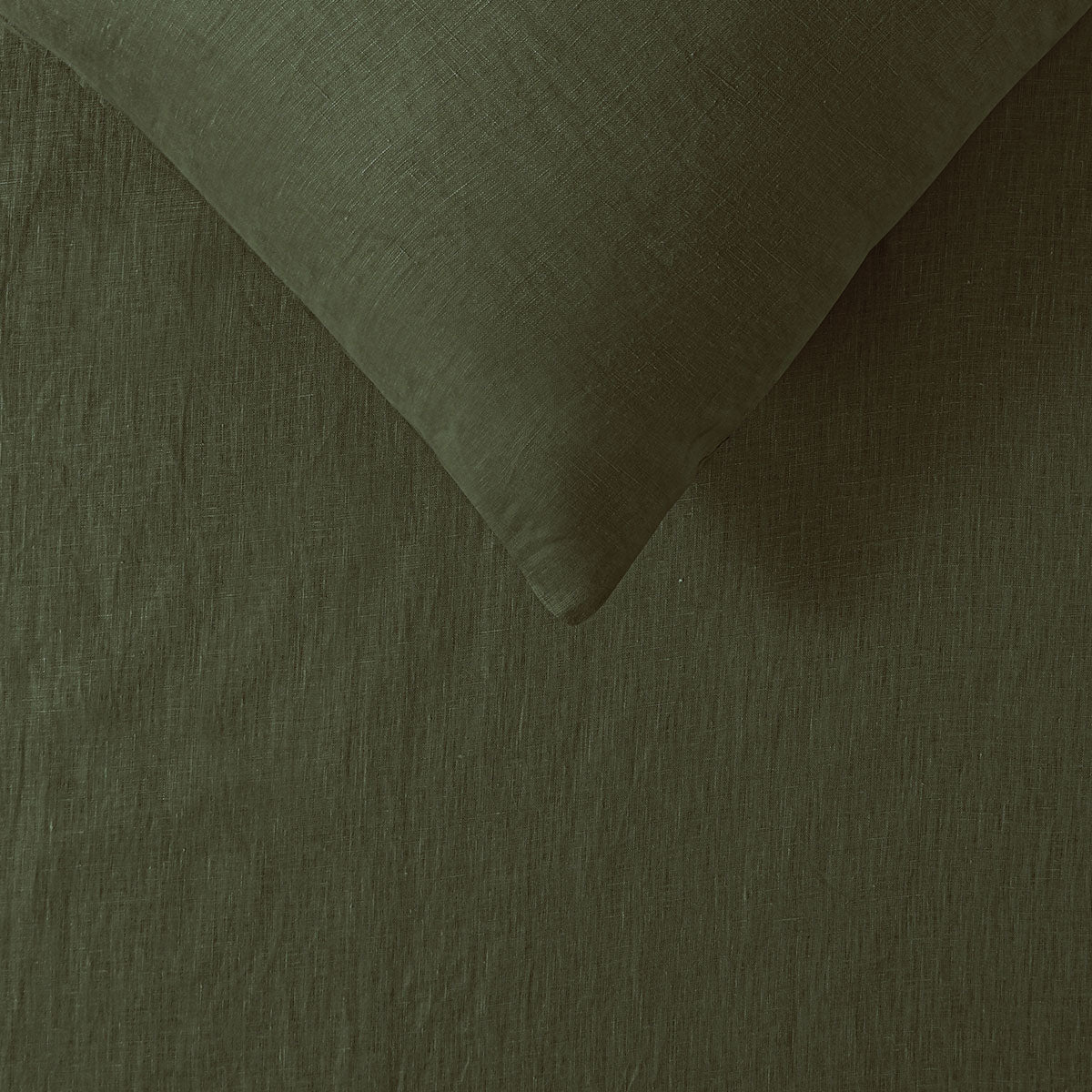 100% Linen Olive Quilt Cover Set Single