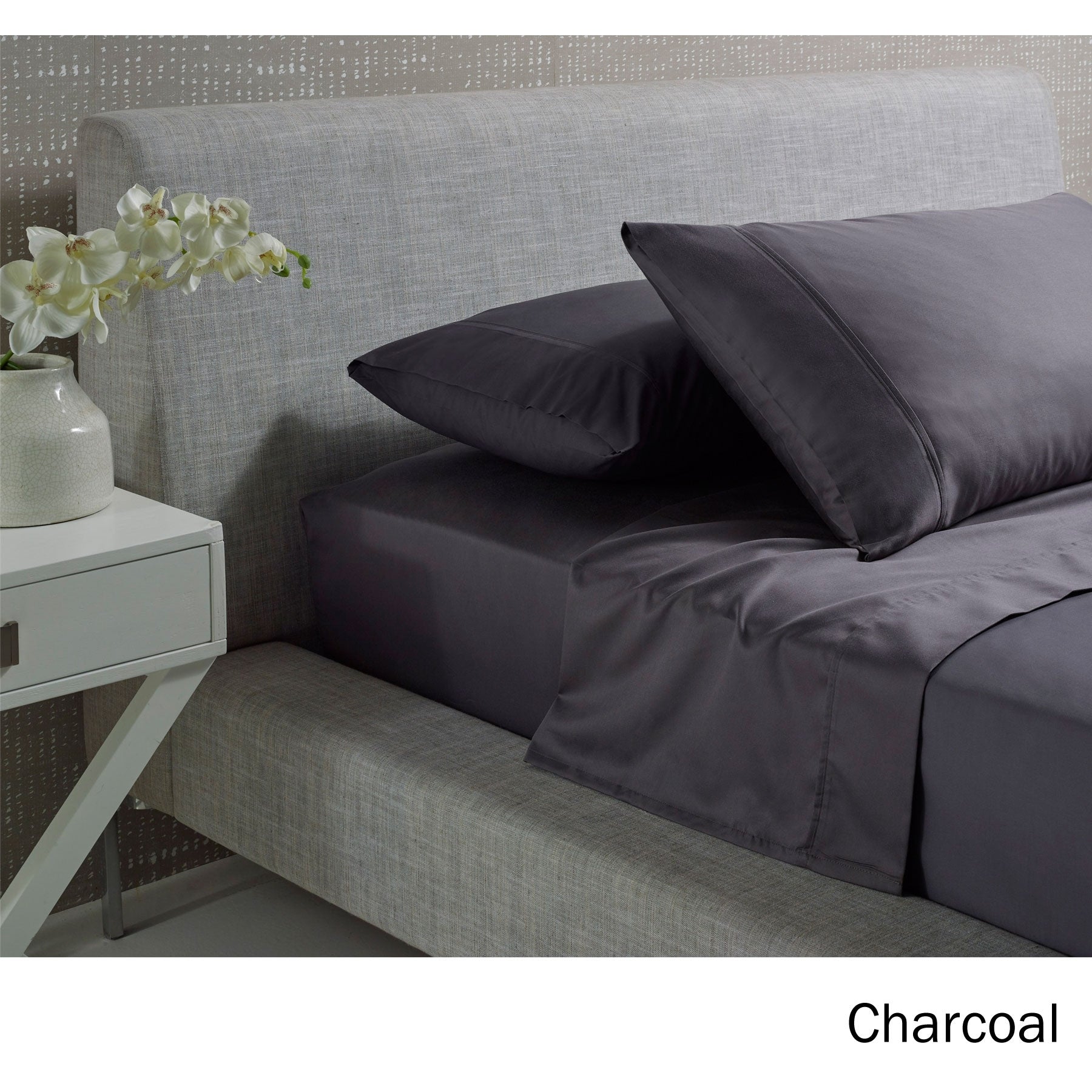 1000TC Cotton Rich Sheet Set Charcoal Queen