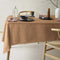 Gypsy Terracotta Fringed Washed Linen Cotton Tablecloth 150cm x 275cm
