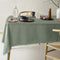 Gypsy Green Fringed Washed Linen Cotton Tablecloth 150cm x 300cm