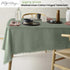 Gypsy Green Fringed Washed Linen Cotton Tablecloth 150cm x 300cm